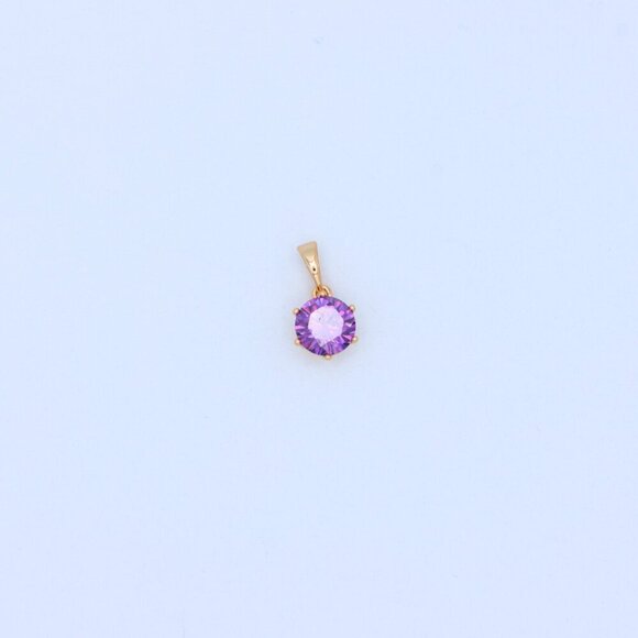 "Radiant Purple Round Pendant with Gold Plating for Elegant Style, XPPT1672 - Picture 9 of 13
